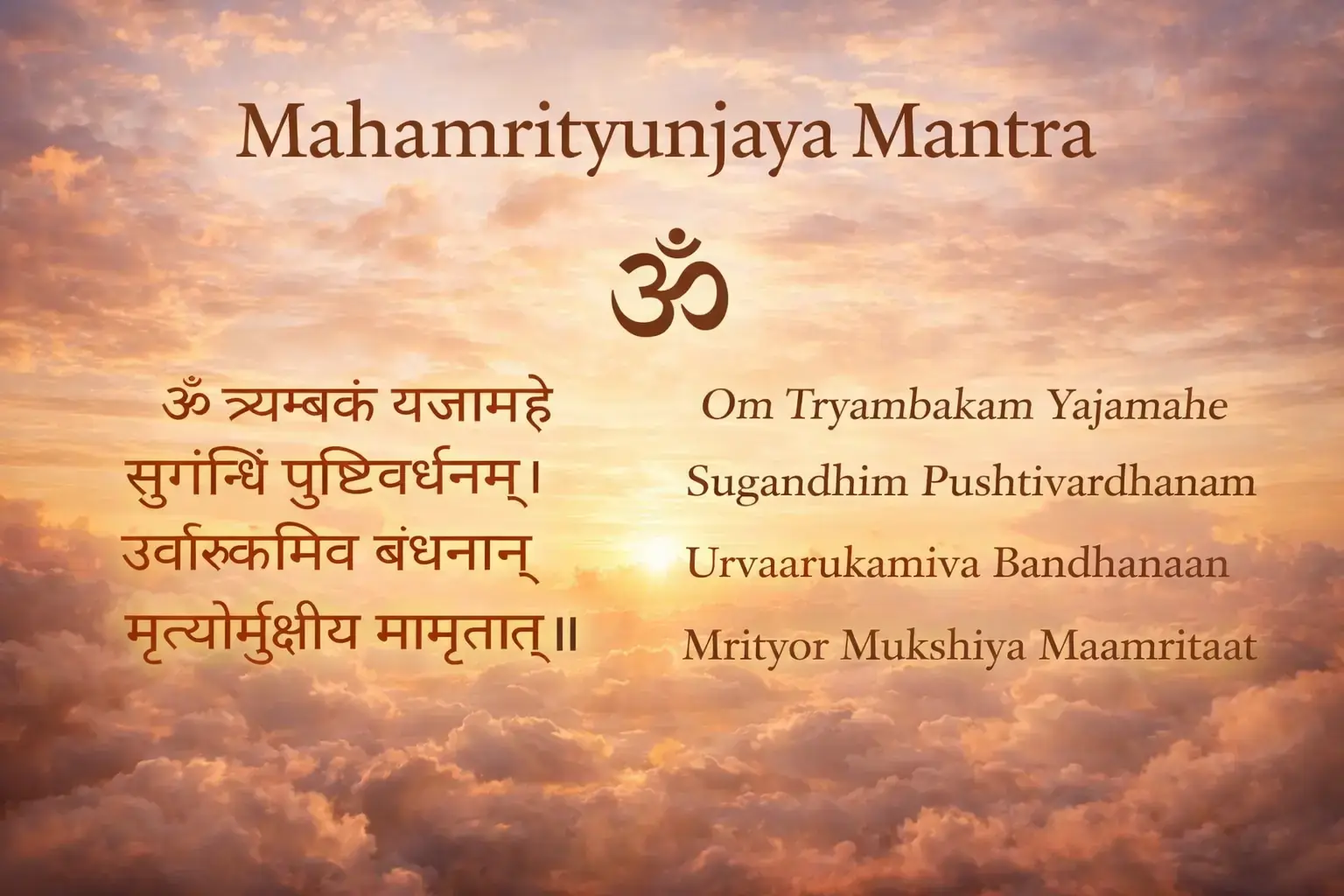 meaning of Mahamrityunjaya mantra