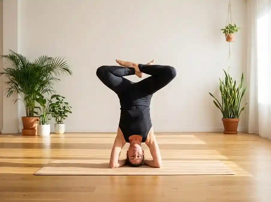 Padmasana shirshasana Lotus headstand pose