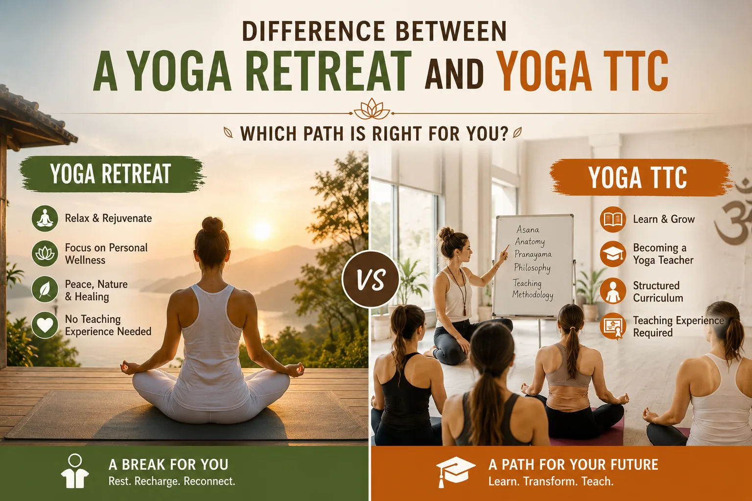 Yoga Retreat vs. Yoga TTC